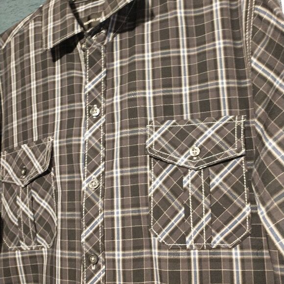 Michael Brandon button-down plaid shirt medium - Picture 3 of 5